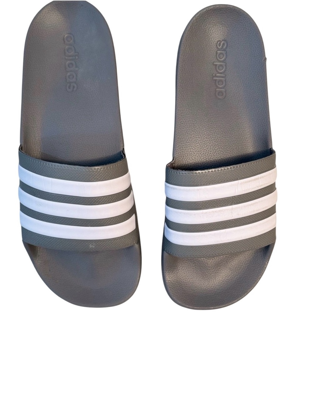 Adidas Adilette Shower Slides – Gray/White Unisex Men’s size 10